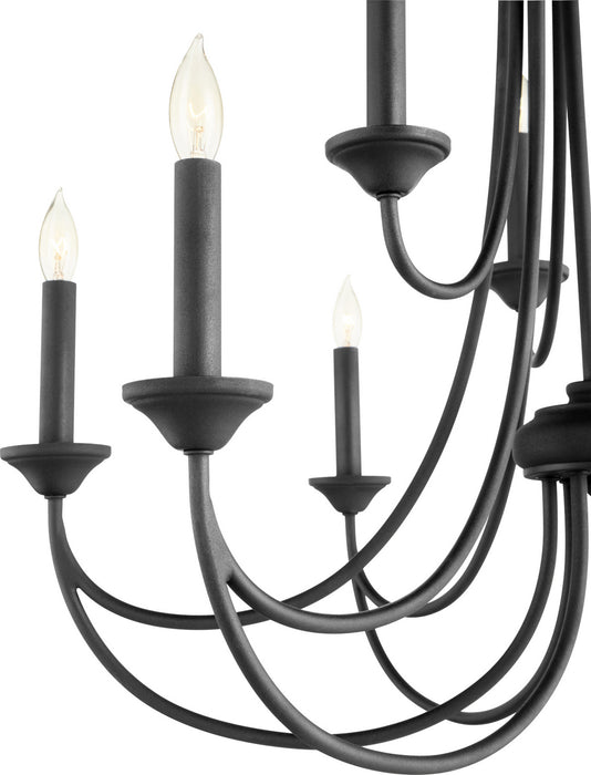 Quorum 6250-9-69 Nine Light Chandelier, Textured Black