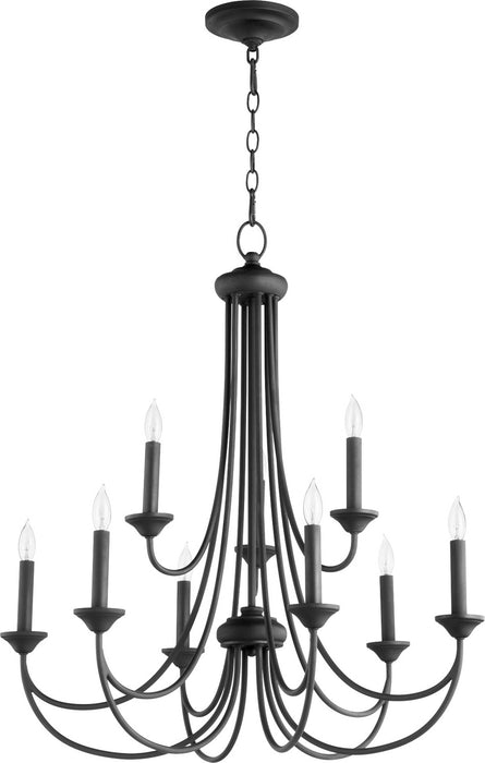 Quorum 6250-9-69 Nine Light Chandelier, Textured Black