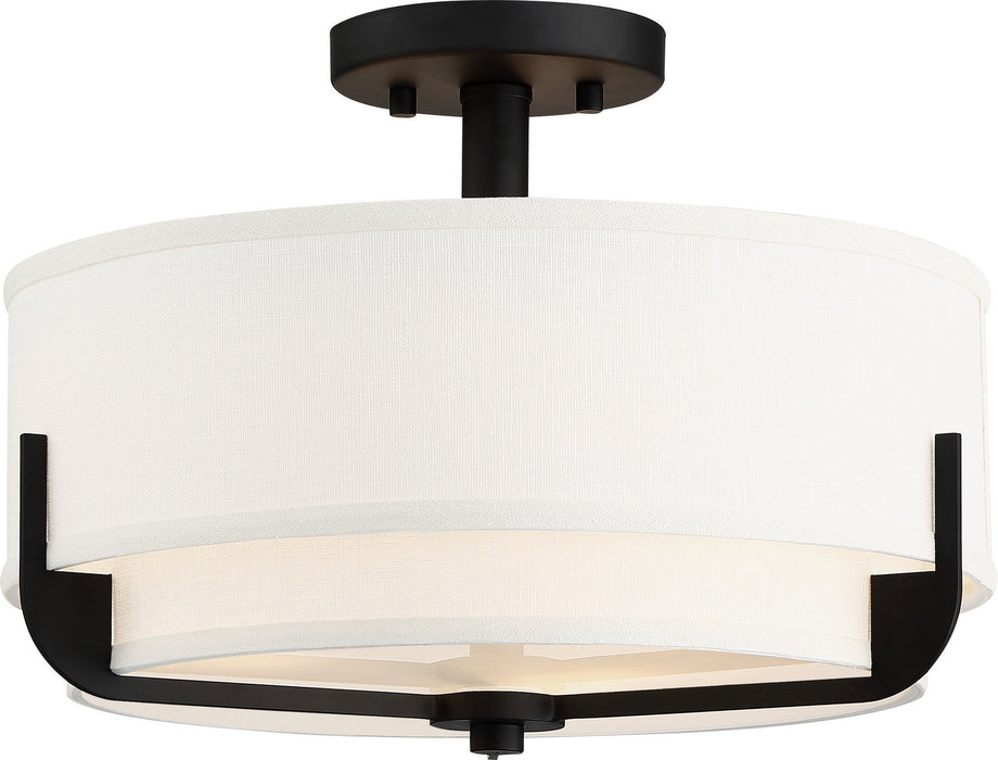 Nuvo Lighting 60-6545 Three Light Semi Flush Mount, Aged Bronze