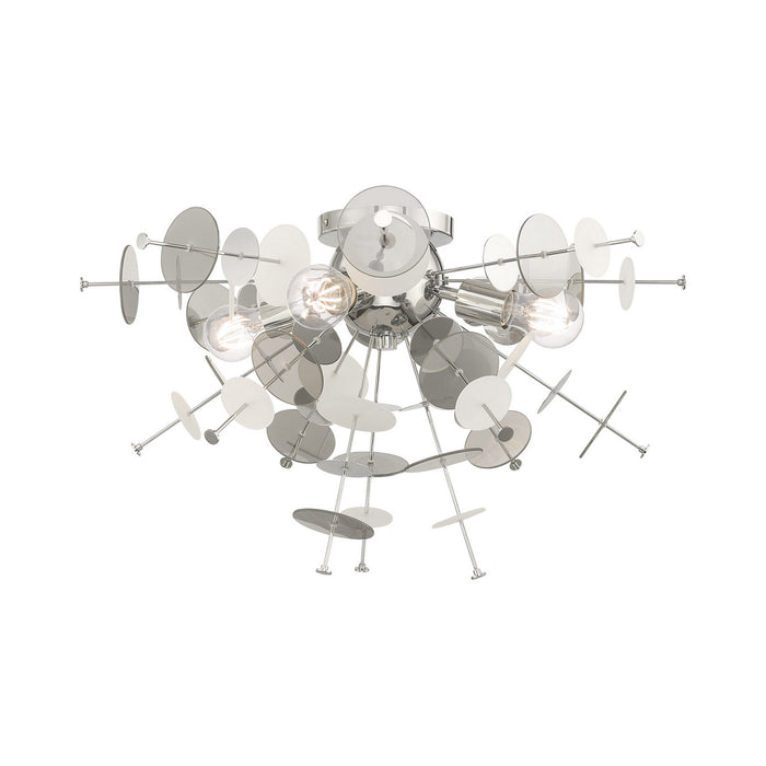 Livex Lighting 40070-05 Four Light Ceiling Mount, Polished Chrome