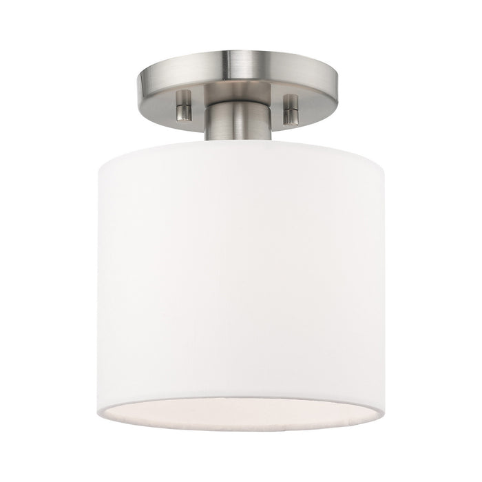 Livex Lighting 41094-91 One Light Ceiling Mount, Brushed Nickel