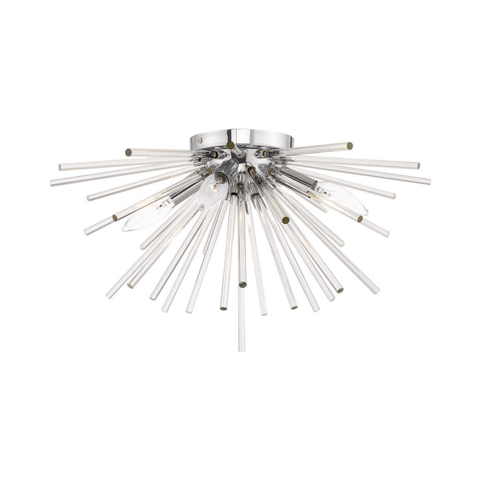 Livex Lighting 41250-05 Four Light Ceiling Mount, Polished Chrome