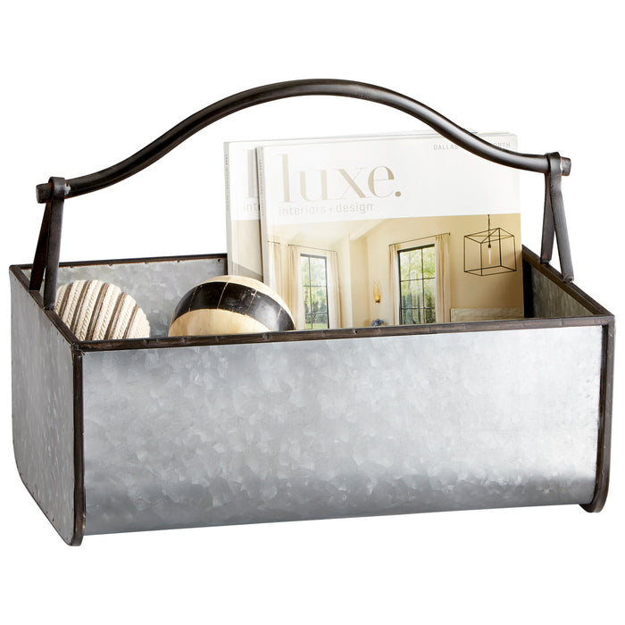 Cyan 09847 Tray, Galvanized Metal And Brown