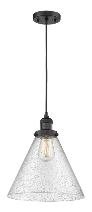 Innovations 201C-BK-G44-L One Light Mini Pendant, Matte Black