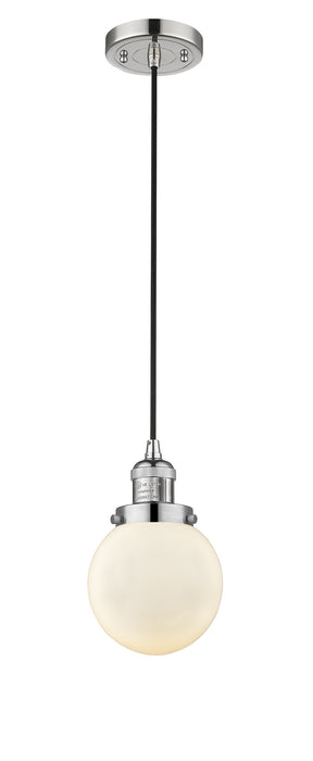 Innovations 201C-PN-G201-6 One Light Mini Pendant, Polished Nickel
