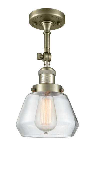 Innovations 201F-AB-G172 One Light Semi-Flush Mount, Antique Brass