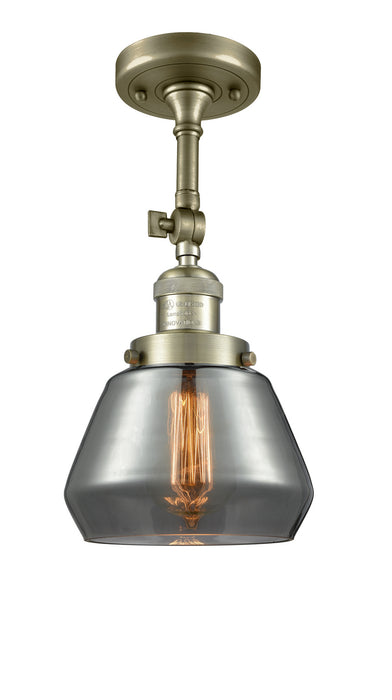 Innovations 201F-AB-G173 One Light Semi-Flush Mount, Antique Brass