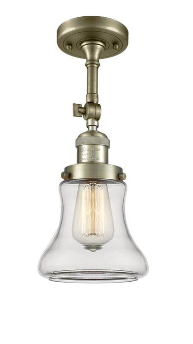 Innovations 201F-AB-G192 One Light Semi-Flush Mount, Antique Brass