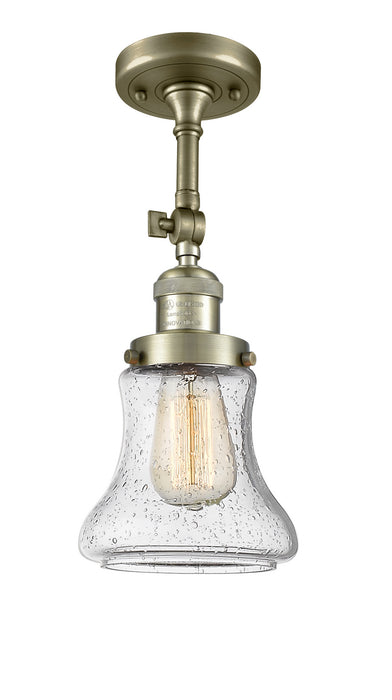 Innovations 201F-AB-G194 One Light Semi-Flush Mount, Antique Brass