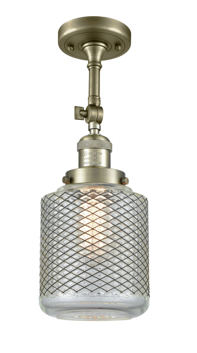Innovations 201F-AB-G262 One Light Semi-Flush Mount, Antique Brass