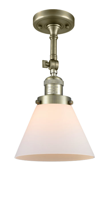 Innovations 201F-AB-G41 One Light Semi-Flush Mount, Antique Brass