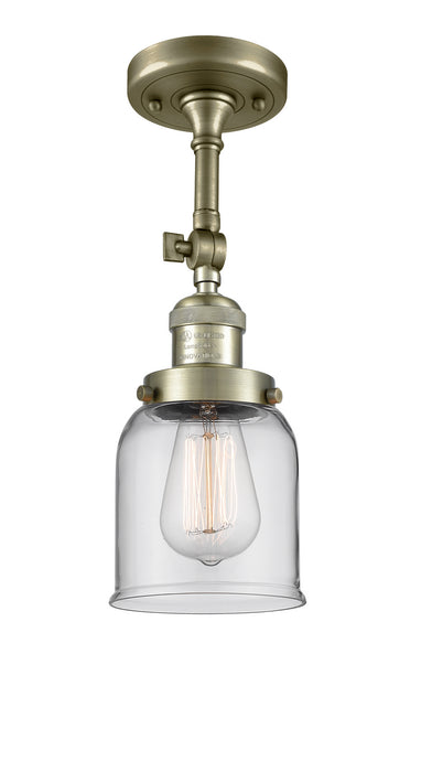 Innovations 201F-AB-G52 One Light Semi-Flush Mount, Antique Brass