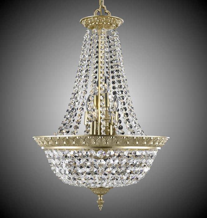 American Brass & Crystal CH8519-P-16G 12 Light Chandelier, True Brass