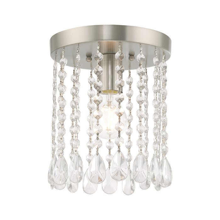 Livex Lighting 51066-91 One Light Ceiling Mount, Brushed Nickel