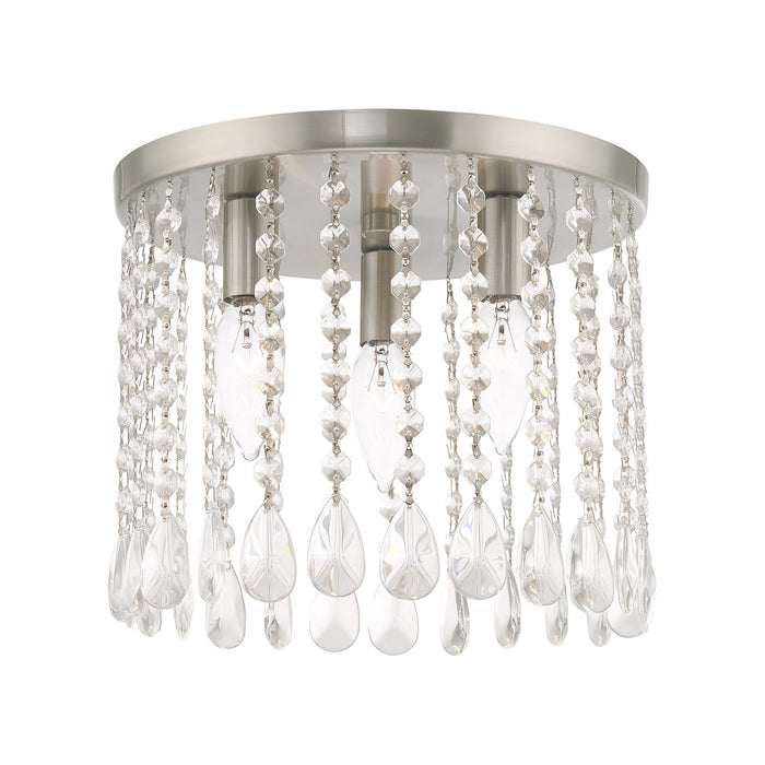 Livex Lighting 51067-91 Three Light Ceiling Mount, Brushed Nickel