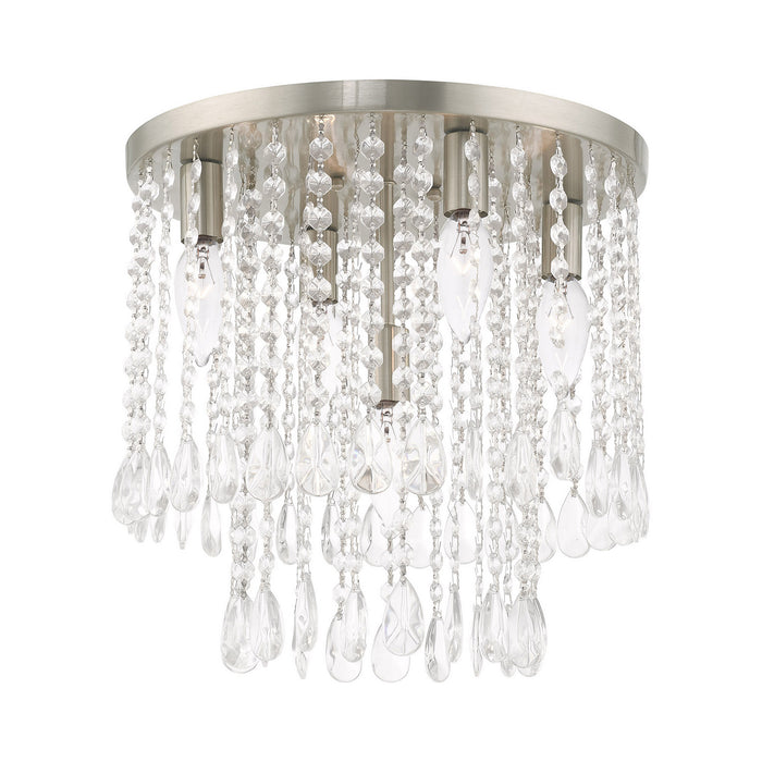 Livex Lighting 51068-91 Five Light Ceiling Mount, Brushed Nickel