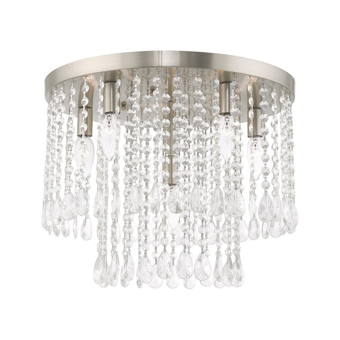 Livex Lighting 51069-91 Six Light Ceiling Mount, Brushed Nickel