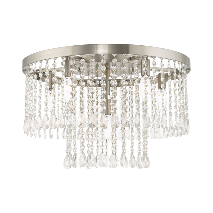 Livex Lighting 51070-91 Six Light Ceiling Mount, Brushed Nickel