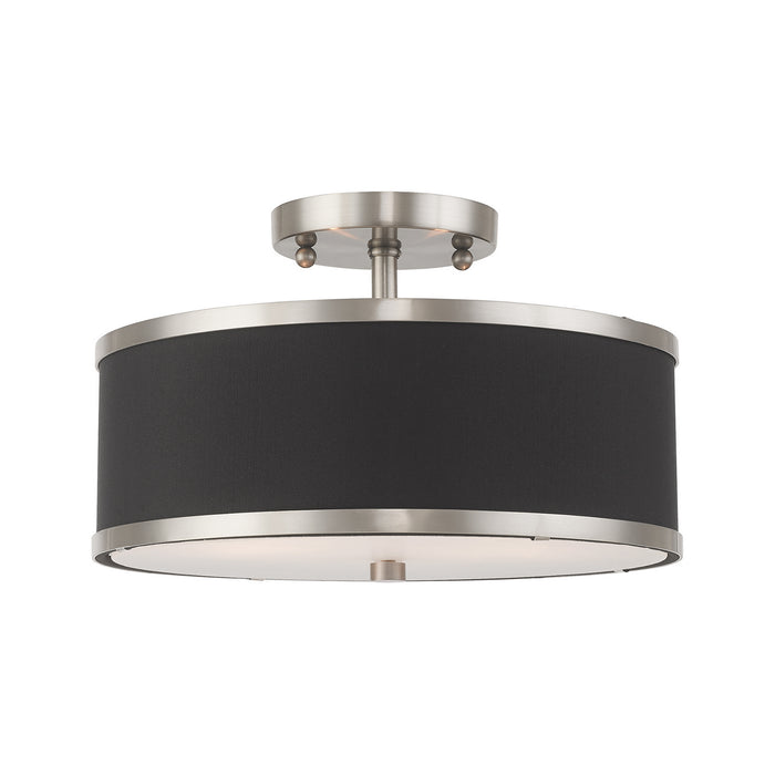 Livex Lighting 60402-91 Two Light Ceiling Mount, Brushed Nickel