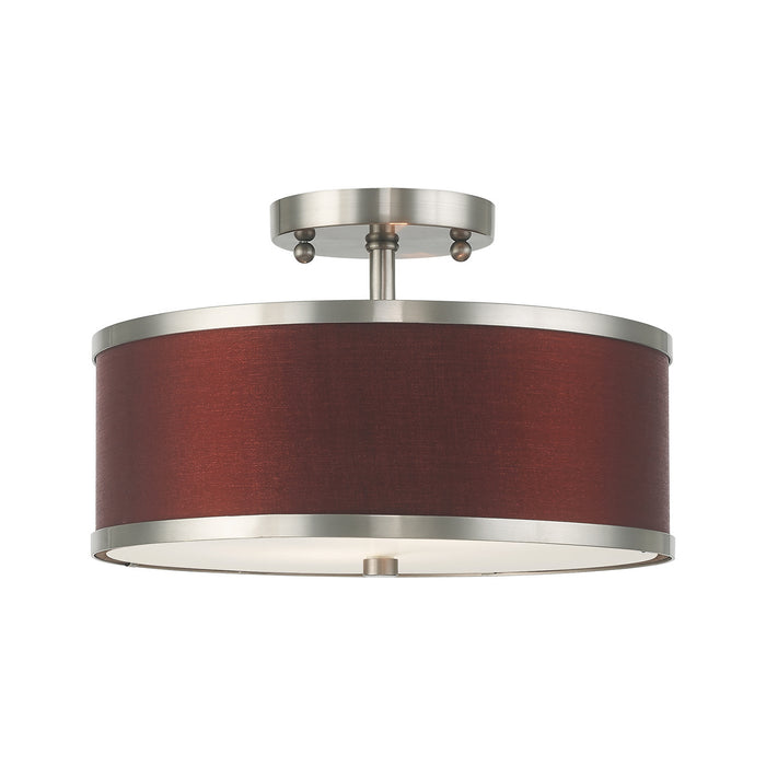 Livex Lighting 60412-91 Two Light Ceiling Mount, Brushed Nickel