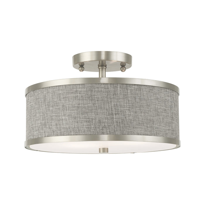 Livex Lighting 60422-91 Two Light Ceiling Mount, Brushed Nickel