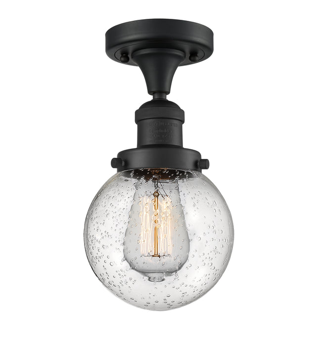 Innovations 517-1CH-BK-G204-6 One Light Semi-Flush Mount, Matte Black