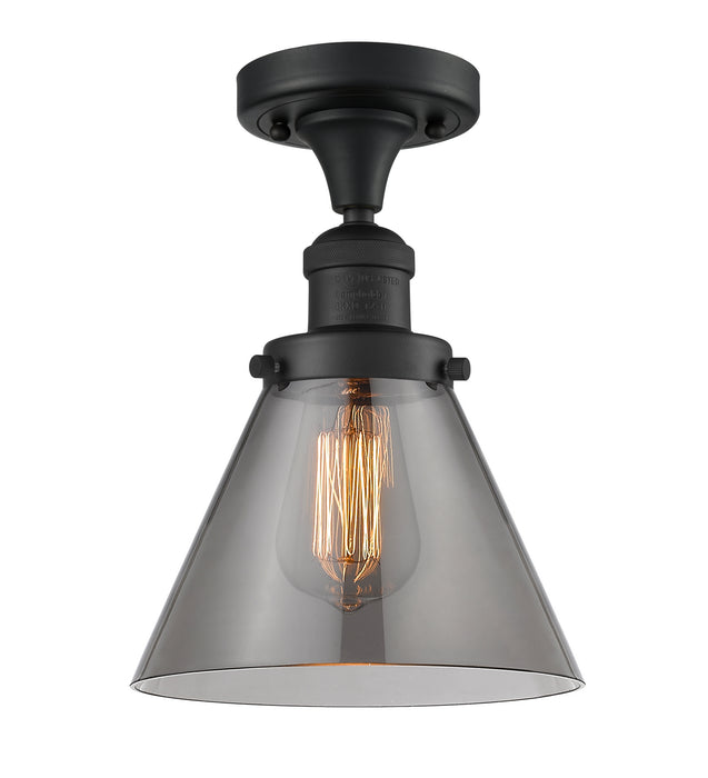 Innovations 517-1CH-BK-G43 One Light Semi-Flush Mount, Matte Black