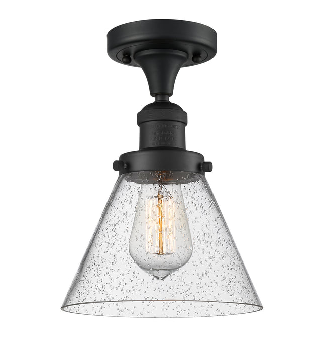 Innovations 517-1CH-BK-G44 One Light Semi-Flush Mount, Matte Black