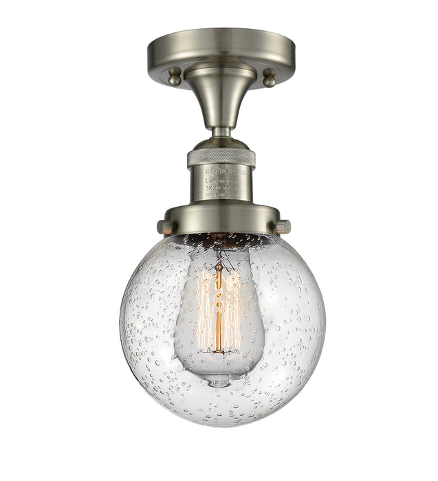 Innovations 517-1CH-SN-G204-6 One Light Semi-Flush Mount, Brushed Satin Nickel