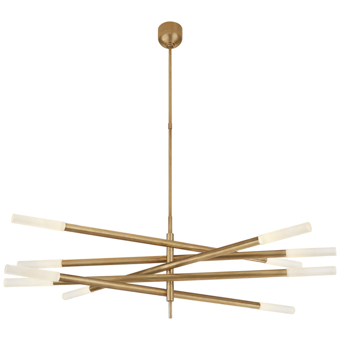 Visual Comfort Signature KW 5587AB-EC LED Chandelier, Antique-Burnished Brass