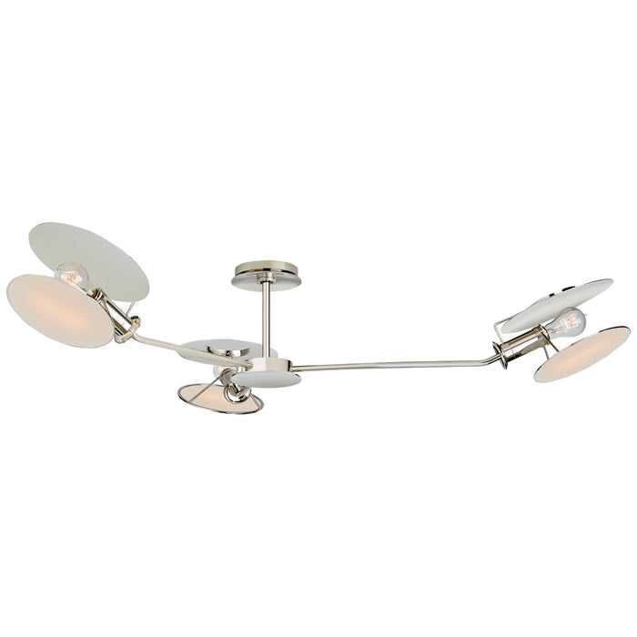Visual Comfort Signature TOB 4291PN-L Three Light Semi-Flush Mount, Polished Nickel