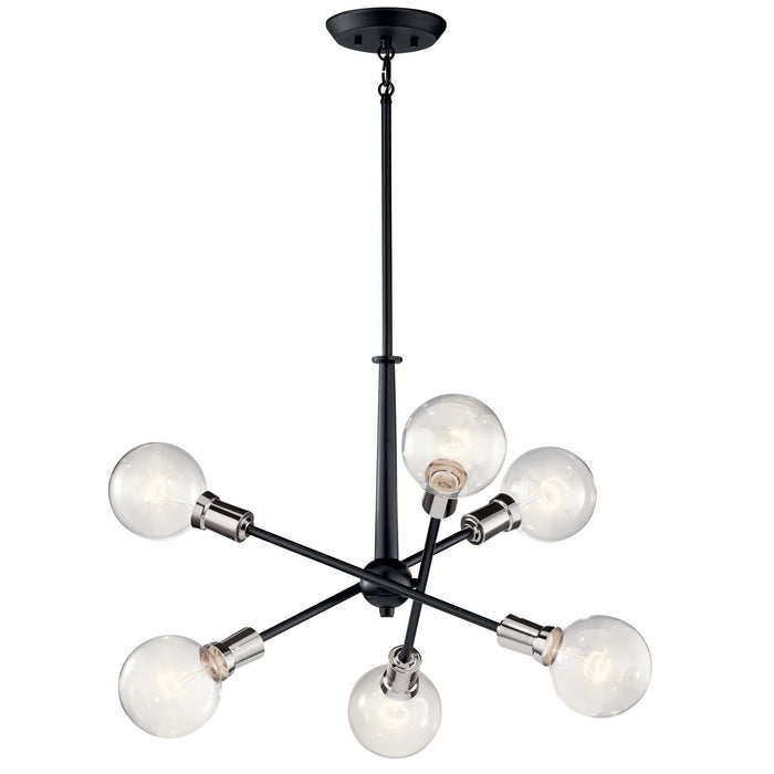 Kichler 43095BK Six Light Chandelier, Black