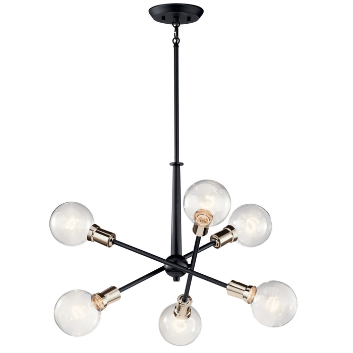 Kichler 43095BK Six Light Chandelier, Black