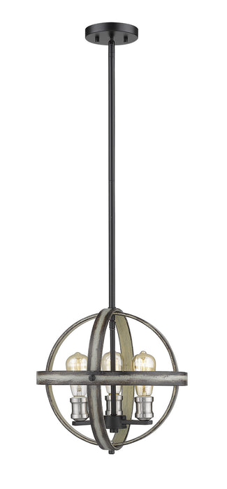Z-Lite 472B14-ABB Three Light Pendant, Ashen Barnboard