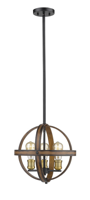 Z-Lite 472B14-RM Three Light Pendant, Rustic Mahogany