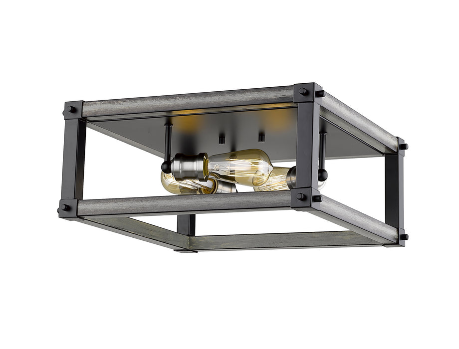 Z-Lite 472F3S-ABB Three Light Flush Mount, Ashen Barnboard