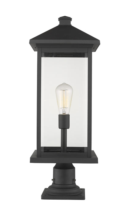 Z-Lite 531PHBXLR-533PM-BK One Light Outdoor Pier Mounted Fixture, Black