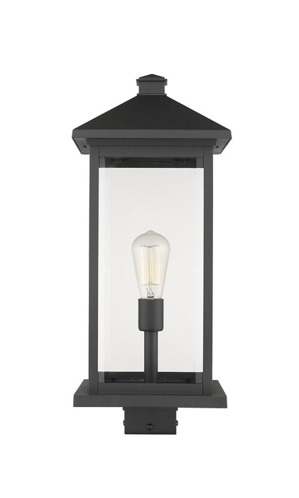 Z-Lite 531PHBXLS-BK One Light Outdoor Post Mount Fixture, Black