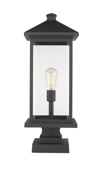 Z-Lite 531PHBXLS-SQPM-BK One Light Outdoor Pier Mounted Fixture, Black