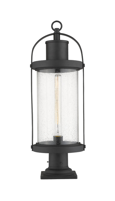 Z-Lite 569PHB-533PM-BK One Light Outdoor Pier Mounted Fixture, Black