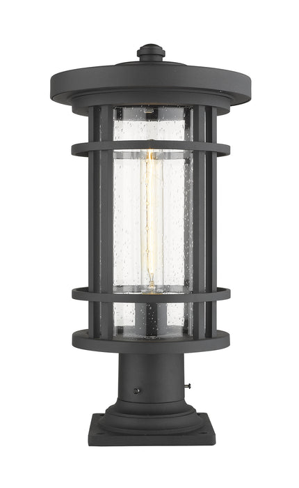 Z-Lite 570PHB-533PM-BK One Light Outdoor Pier Mounted Fixture, Black