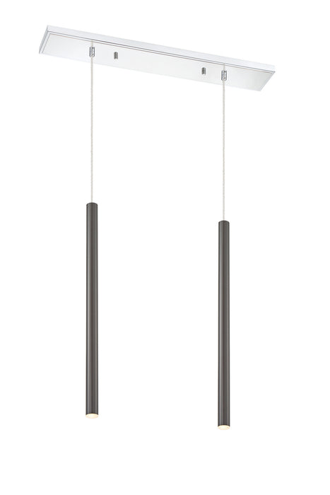 Z-Lite 917MP24-PBL-LED-2LCH LED Linear Chandelier, Chrome