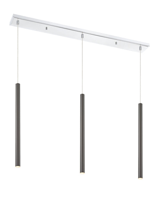 Z-Lite 917MP24-PBL-LED-3LCH LED Linear Chandelier, Chrome