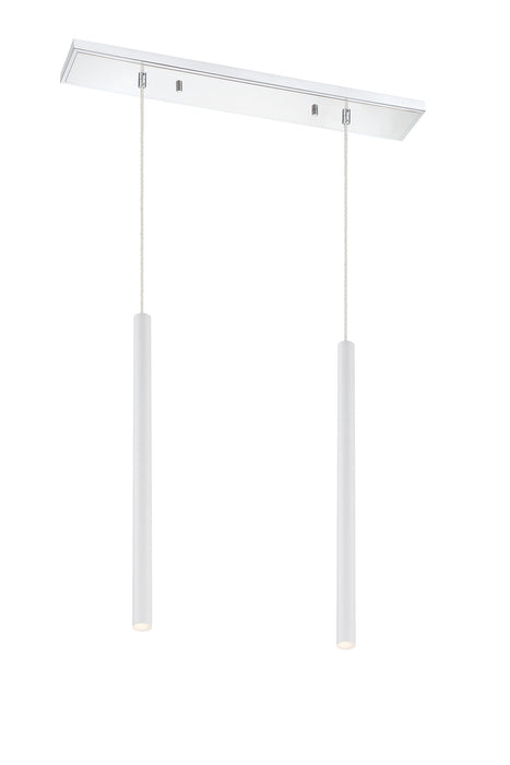Z-Lite 917MP24-WH-LED-2LCH LED Linear Chandelier, Chrome