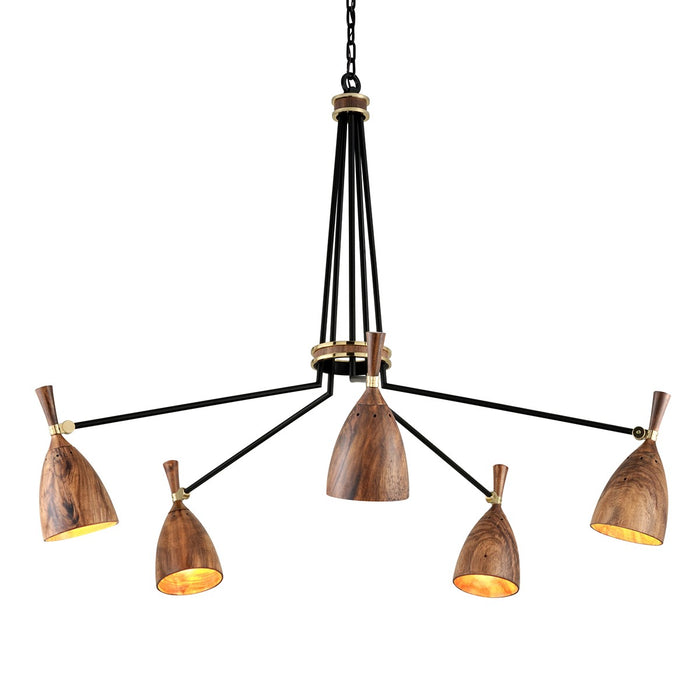 Corbett Lighting 280-05-SBK Five Light Chandelier, Soft Black