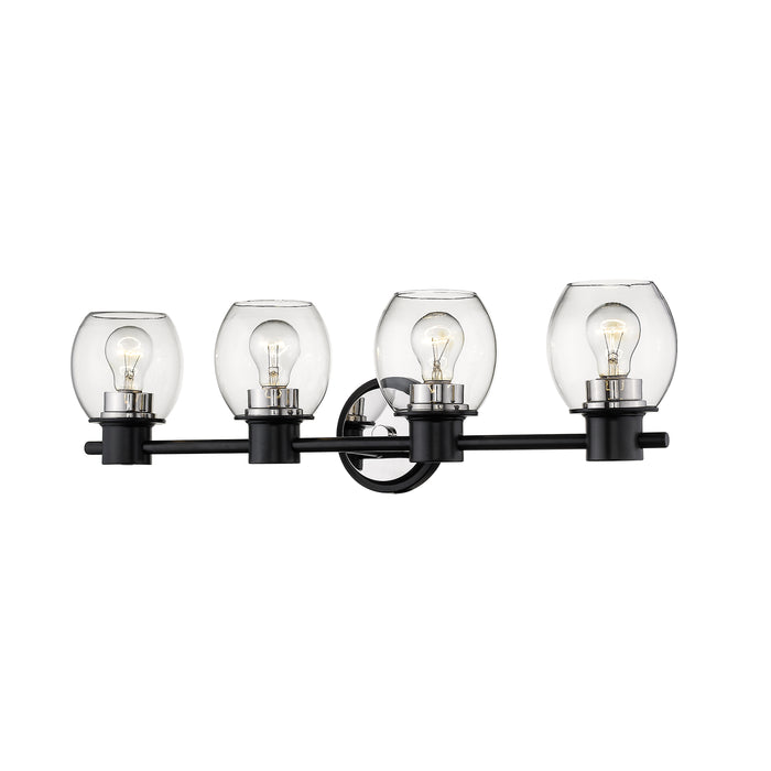 Millennium 3554-MB/PN Four Light Vanity, Matte Black/Polished Nickel