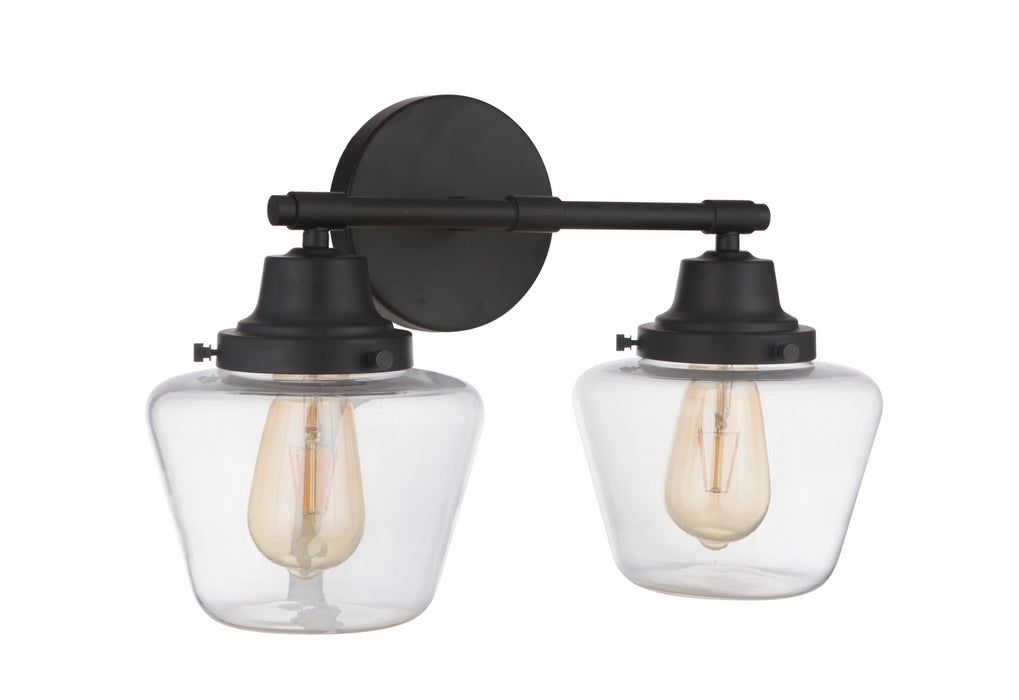 Craftmade 19518FB2 Two Light Vanity, Flat Black
