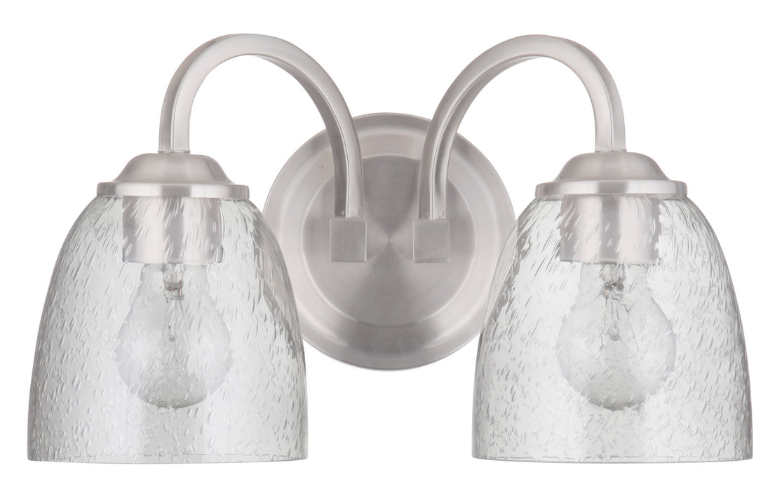 Craftmade 49902-BNK Two Light Vanity, Brushed Polished Nickel