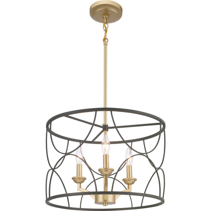 Progress Lighting P400177-031 Three Light Chandelier, Black