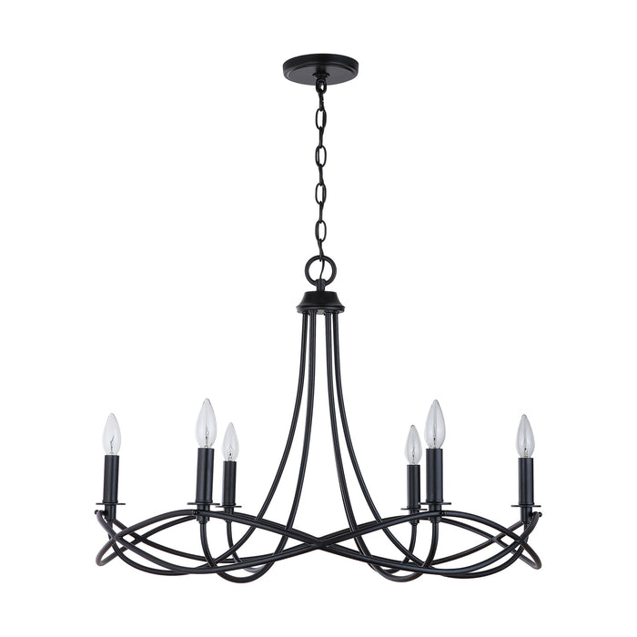 Capital Lighting 431661MB Six Light Chandelier, Matte Black